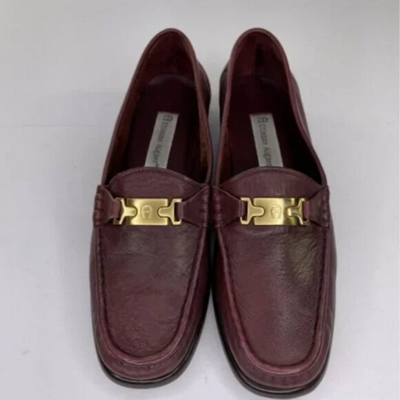 Vintage Etienne Aigner Catalina Oxblood Leather Loafers Size 9M - Picture 2 of 4